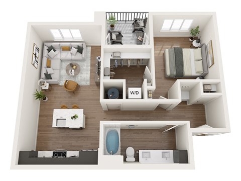 a 2 bedroom floor plan with a bathroom and a living room